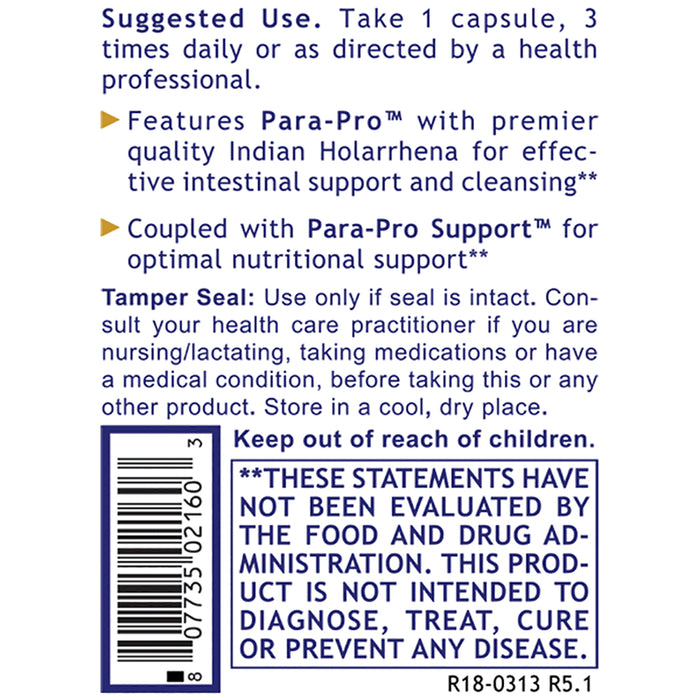 ParaStat™  Dietary Supplement Nutraceutical Intestinal Formula Premier Cleansing and Intestinal Support