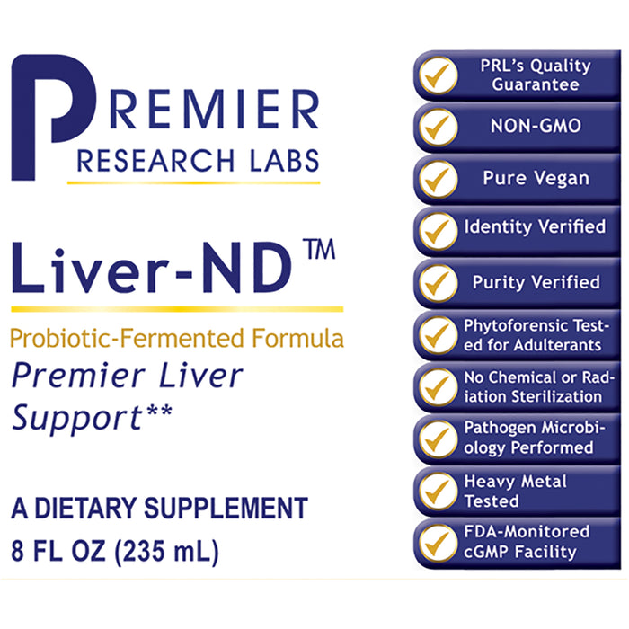 Liver-ND™  Dietary Supplement Probiotic-Fermented, Multi-Nutrient Formula Premier Detoxification and Liver Support