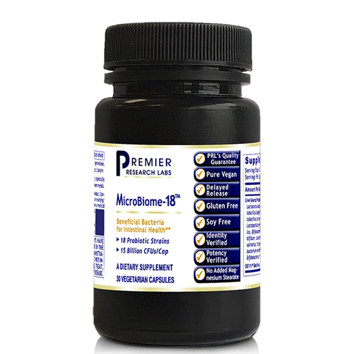 MicroBiome-18™  Dietary Supplement  Beneficial Bacteria for Intestinal Health 18 Probiotic Strains, 15 Billion CFUs/Cap Supports Digestive Health