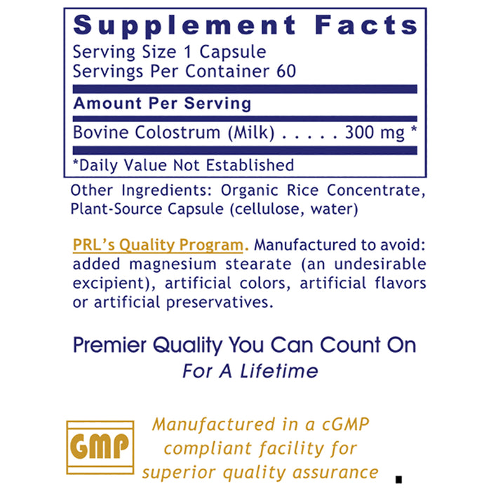 Colostrum-IgG™ Caps  Dietary Supplement Colostrum Capsules Typically25% IgG (Immunoglobulins) Premier Immune and Stamina Support