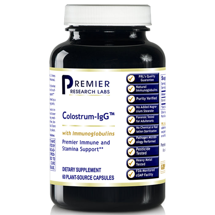 Colostrum-IgG™ Caps  Dietary Supplement Colostrum Capsules Typically25% IgG (Immunoglobulins) Premier Immune and Stamina Support