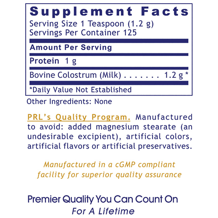 Colostrum-IgG™ Powder  Dietary Supplement Colostrum Powder with Immunoglobulins Premier Immune and Stamina Support