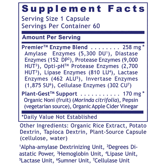 Digest, Premier  Dietary Supplement  Vegetarian Sourced Enzymes  Full Spectrum Digestive Support For Fats, Carbohydrates, Proteins and Dairy